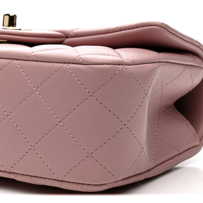 Chanel Lambskin Quilted Mini Top Handle Rectangular Flap Light Pink 10 of 11