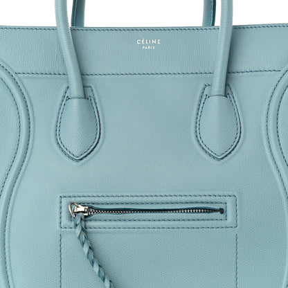 Celine Grained Calfskin Medium Phantom Luggage Antique Blue 8 of 10