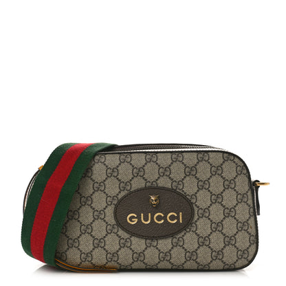 Gucci GG Supreme Monogram Web Neo Vintage Shoulder Bag Beige New Acero Crop 1 of 9