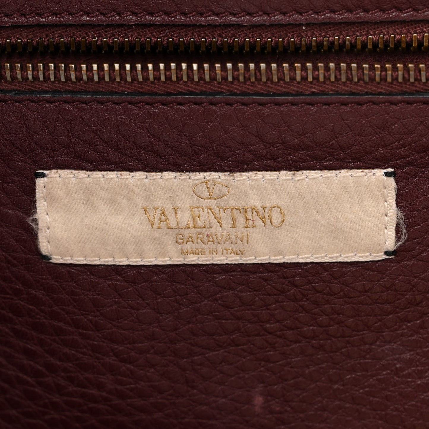 Grained Calfskin Small Rockstud Rolling Tote Rubin