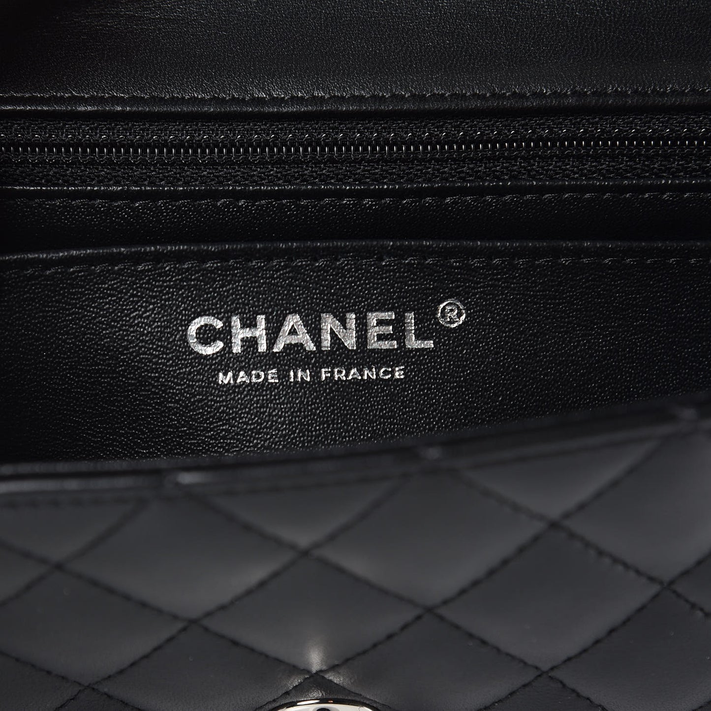 Lambskin Quilted Mini Rectangular Flap Black