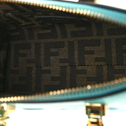 Fendi Vitello King Plexiglass Logo Embossed Mini By The Way Top Handle Boston Bag Spring Turquoise 5 of 8