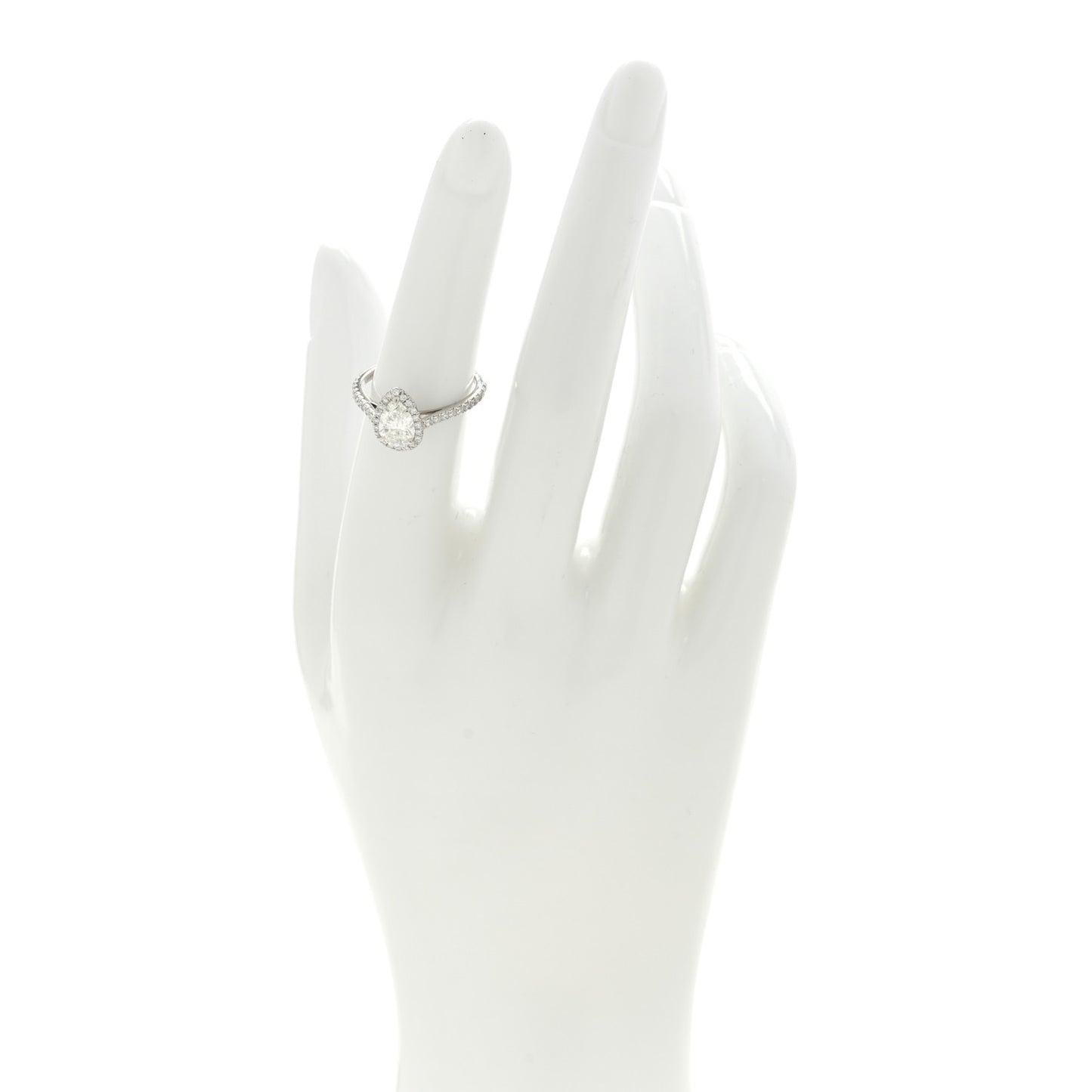 Platinum Diamond .90ct Soleste Pear Cut Engagement Ring 51 5.75