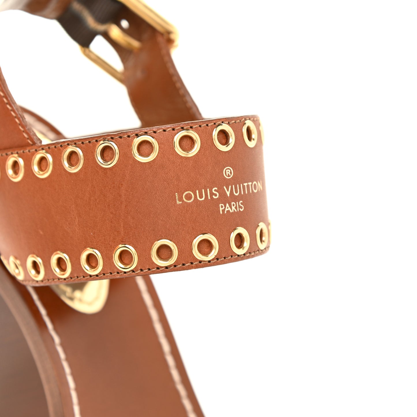 Calfskin Monogram Passenger Sandals 37.5 Cognac