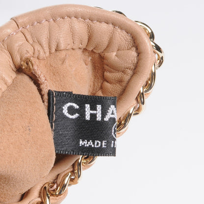 Chanel Lambskin Fingerless Chain CC Gloves Beige 8 4 of 5
