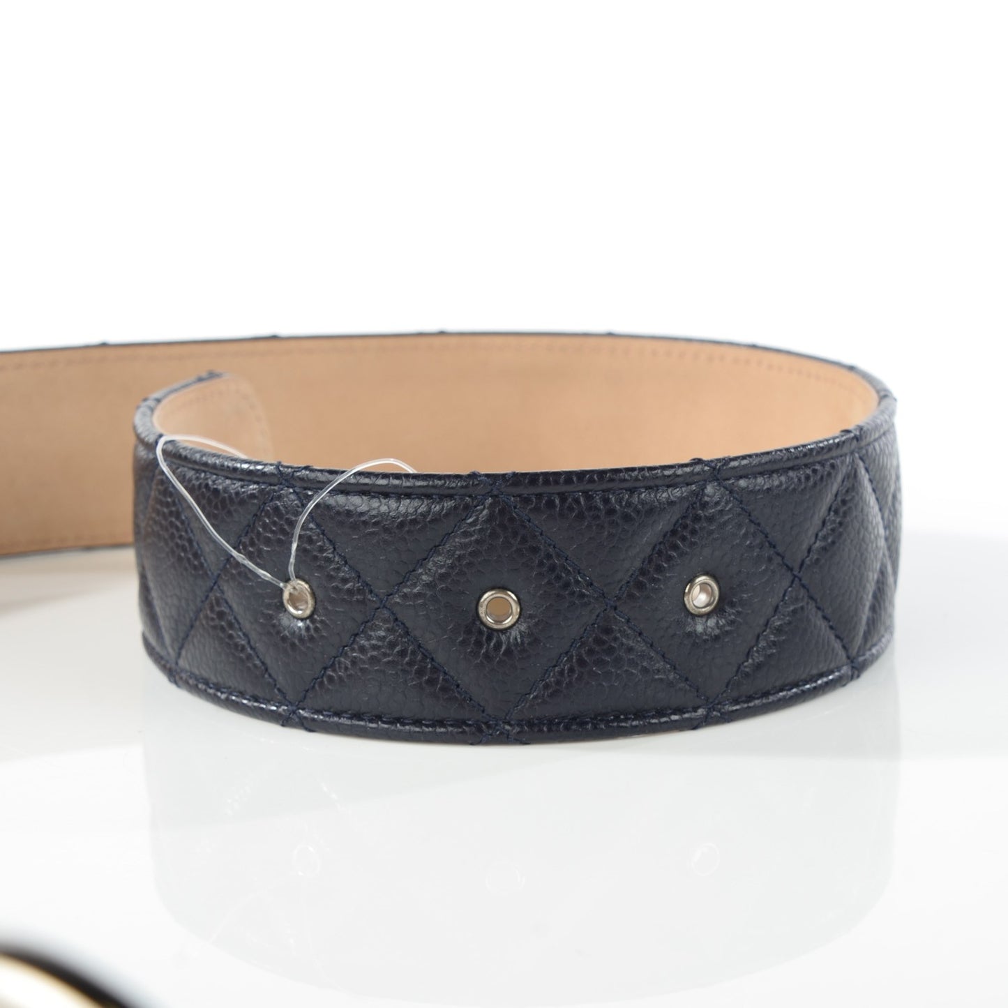 Caviar Quilted CC Belt 75 30 Navy Blue