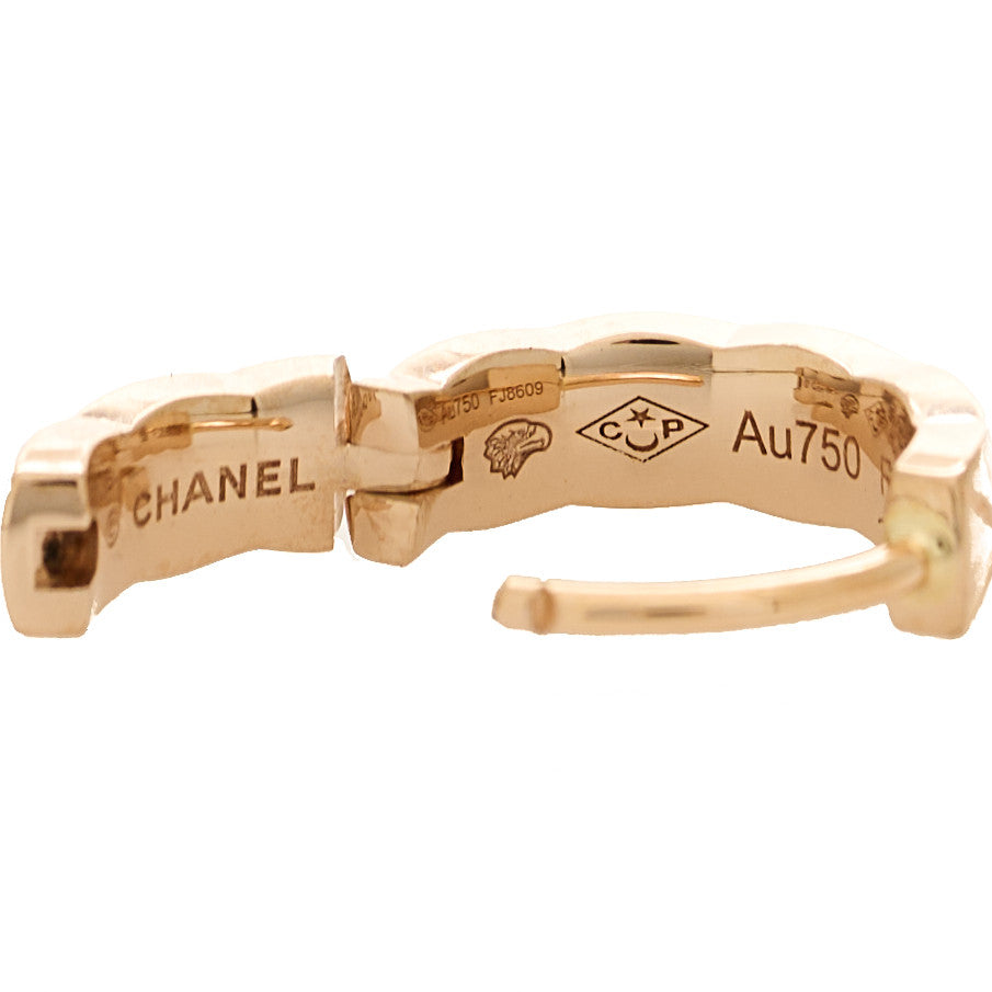 Chanel 18K Beige Gold Diamond Coco Crush Ear Cuff Earrings 4 of 5