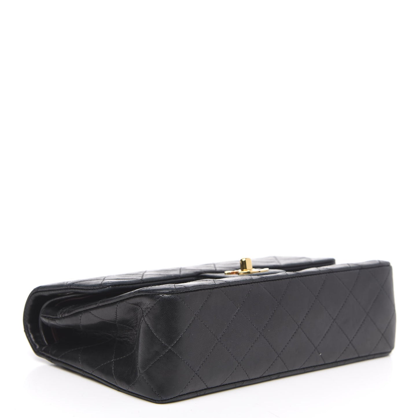 Lambskin Quilted Small Double Flap Black