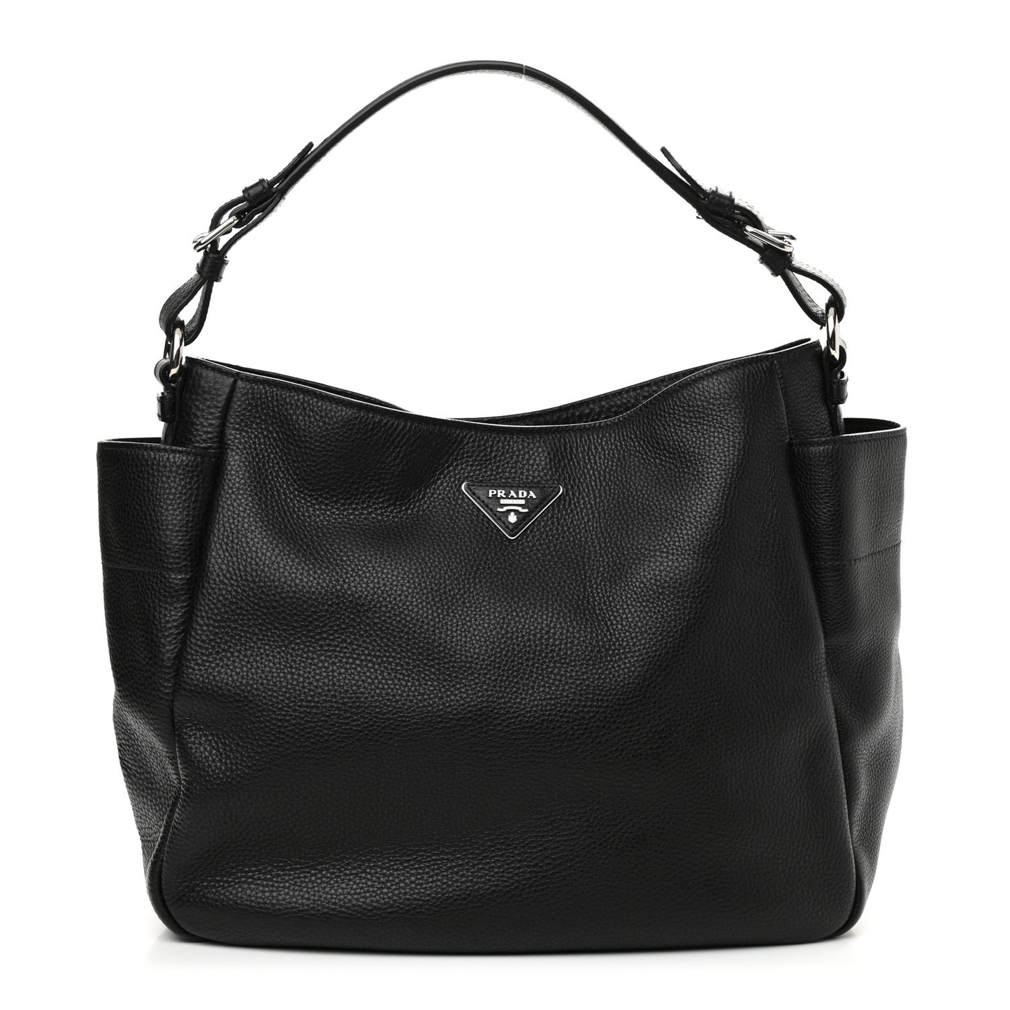 Vitello Daino Side Pocket Hobo Black