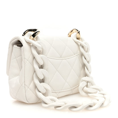 Chanel Caviar Quilted Funky Match Mini Flap White 3 of 10