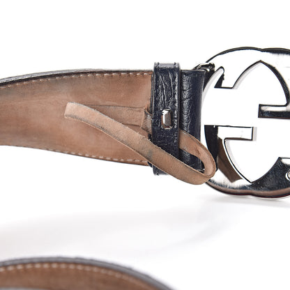 Gucci Calfskin Web Interlocking G Belt 95 38 Navy 7 of 13