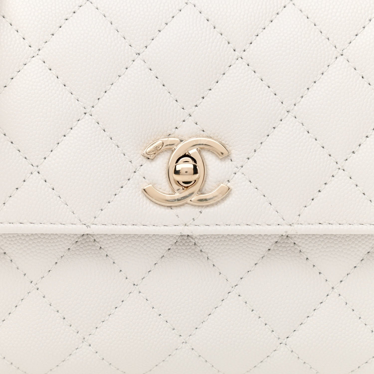 Chanel Caviar Quilted Mini Coco Handle Flap White 8 of 11