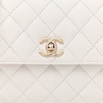 Chanel Caviar Quilted Mini Coco Handle Flap White 8 of 11