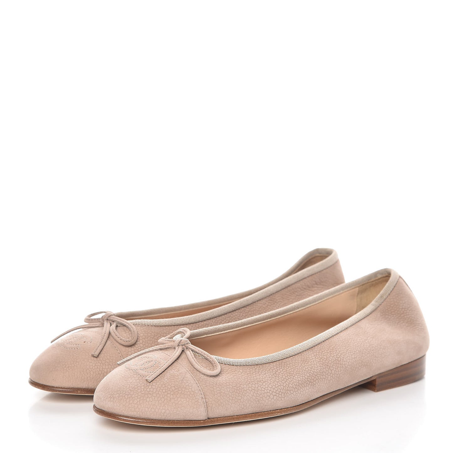 Nubuck Cap Toe CC Ballerina Flats 39.5 Light Brown