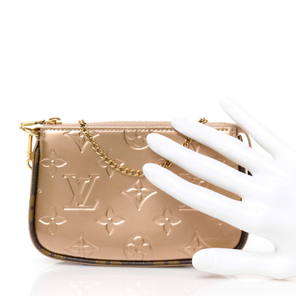 Louis Vuitton Metallic Vernis Mini Pochette Accessories Rose Gold 2 of 10