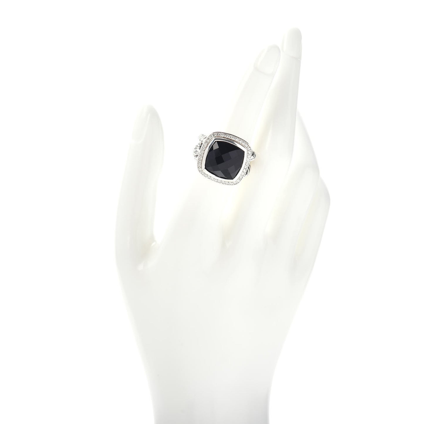 Sterling Silver Diamond Black Onyx 14mm Albion Ring 55 7.25