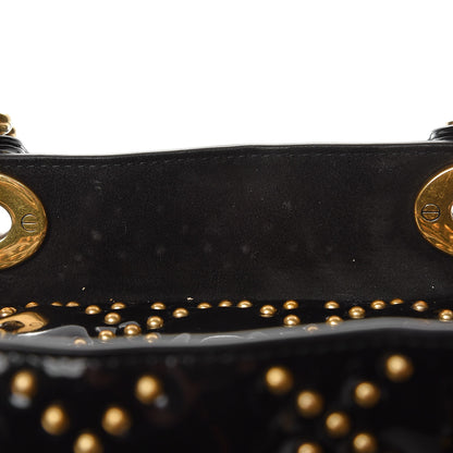 Christian Dior Patent Cannage Studded Large Lady Dior Black 9 of 9