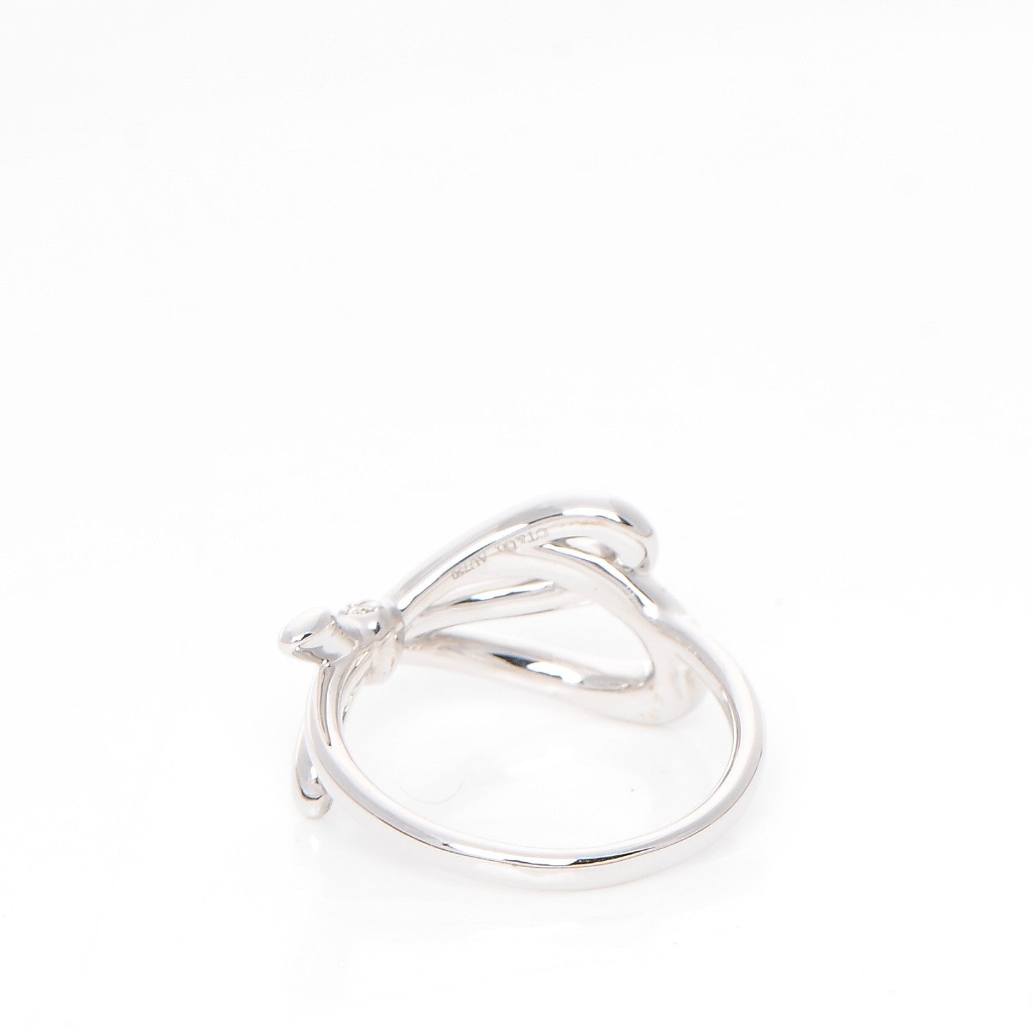 Tiffany 18K White Gold Diamond Bow Ring 5.5 3 of 4