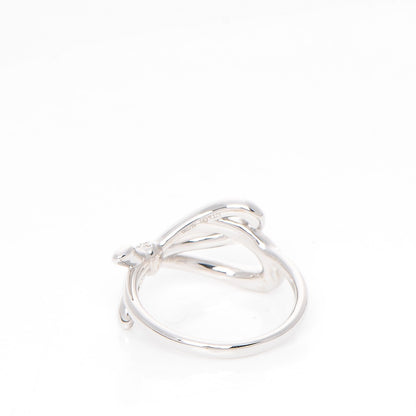 Tiffany 18K White Gold Diamond Bow Ring 5.5 3 of 4