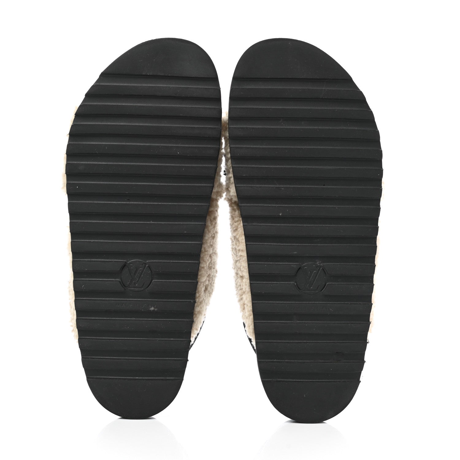 Louis Vuitton Shearling Paseo Sandals 40 Black 5 of 10