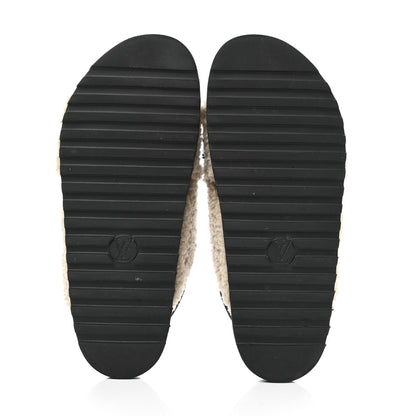 Louis Vuitton Shearling Paseo Sandals 40 Black 5 of 10