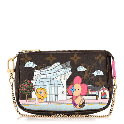 Louis Vuitton Monogram 2022 Christmas Animation Seoul Mini Pochette Accessories Fuchsia 1 of 9