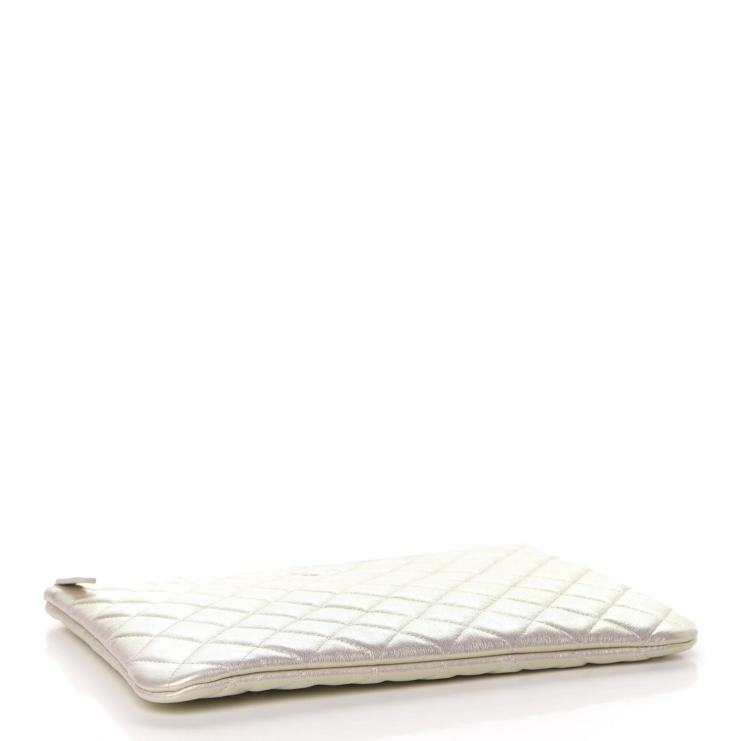 Chanel Iridescent Lambskin Quilted Medium Cosmetic Case White 4 of 8