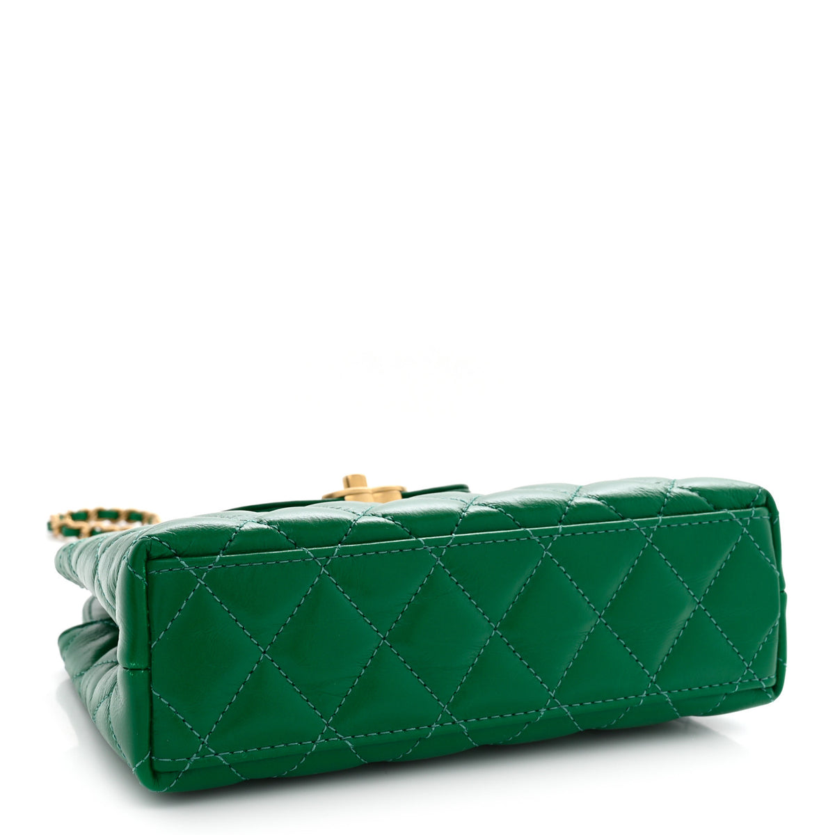 Chanel Shiny Aged Calfskin Quilted Nano Kelly Shopper Green 4 of 11