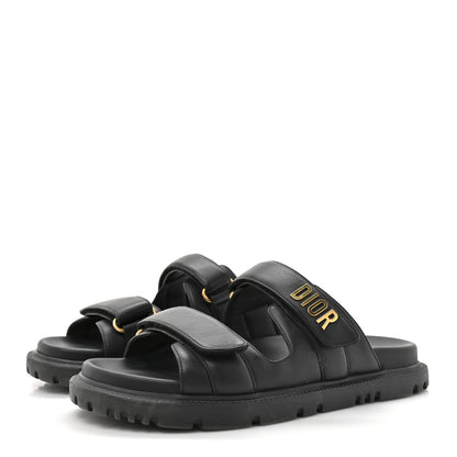 Christian Dior Lambskin Dioract 10mm Sandals 39 Black 4 of 10