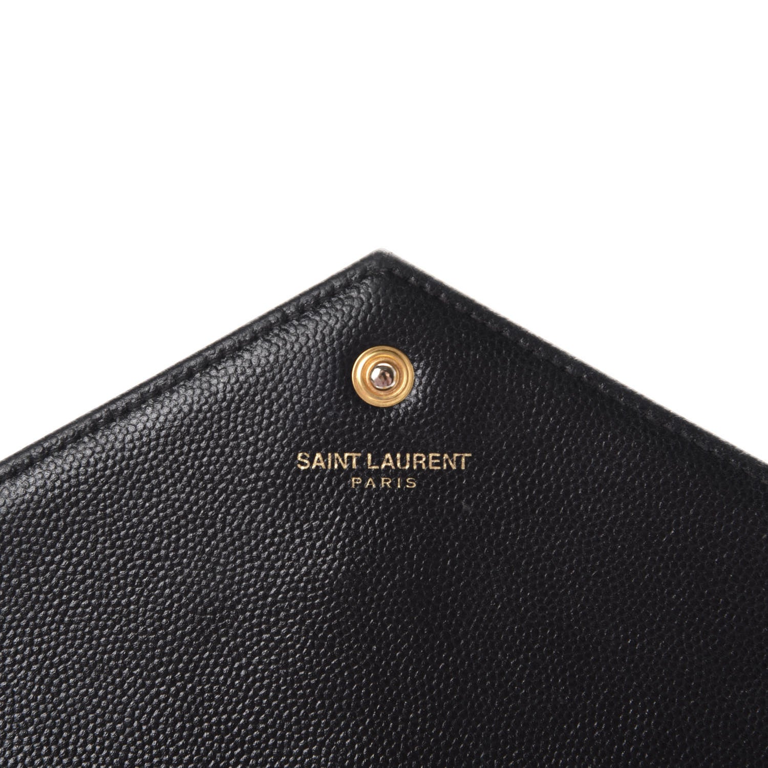 Saint Laurent Grain De Poudre Matelasse Chevron Monogram Chain Wallet Black 8 of 10