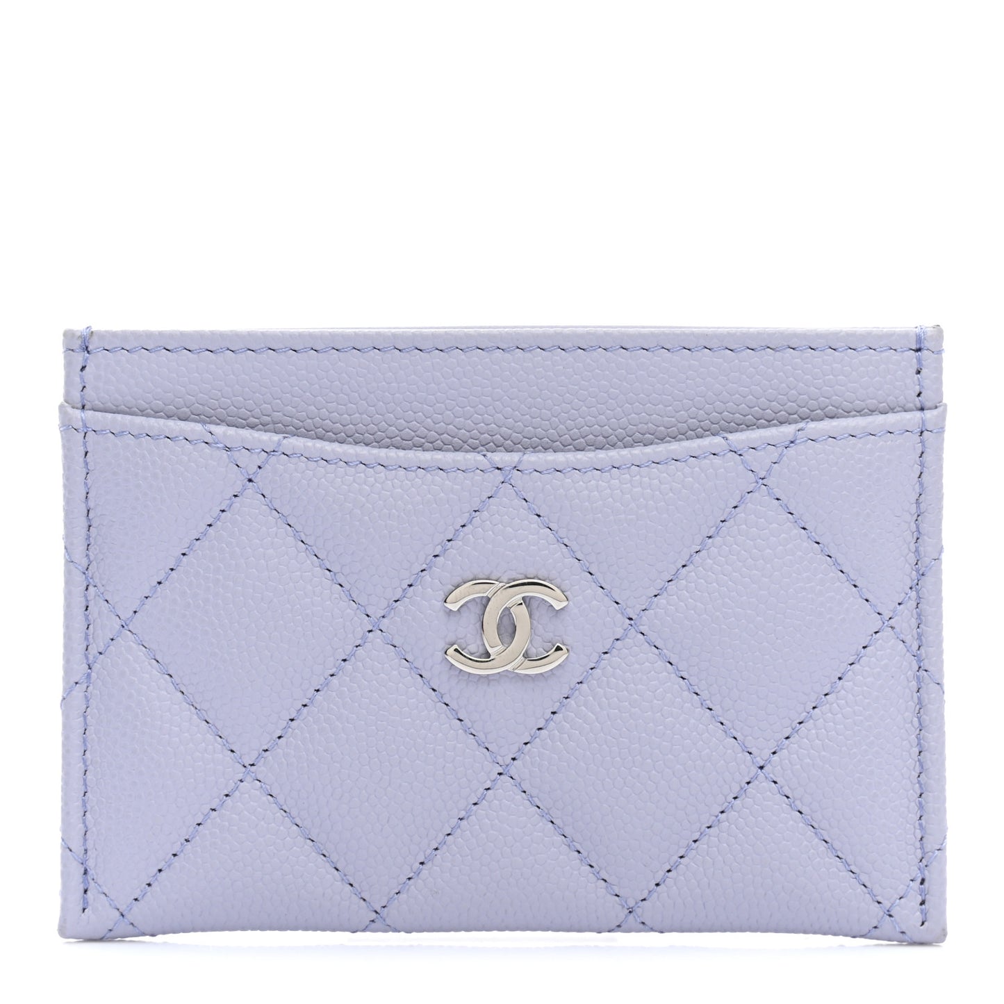 Caviar Quilted Card Holder Light Purple