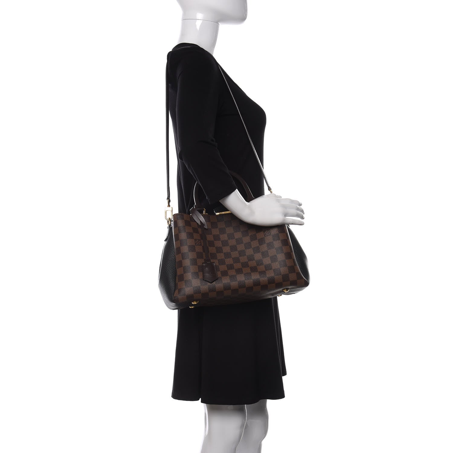 Louis Vuitton Damier Ebene Cuir Taurillon Brittany Black 2 of 10