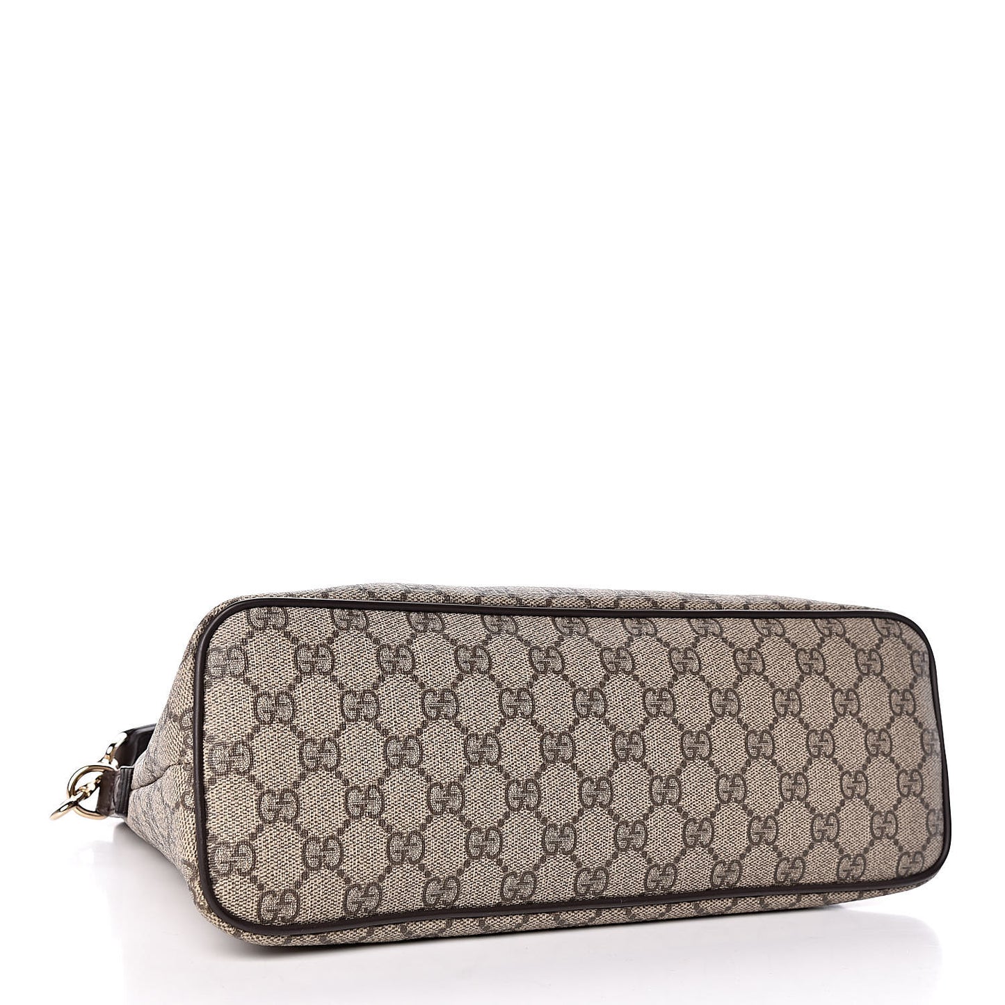GG Supreme Monogram Small Zippered Tote Dark Brown