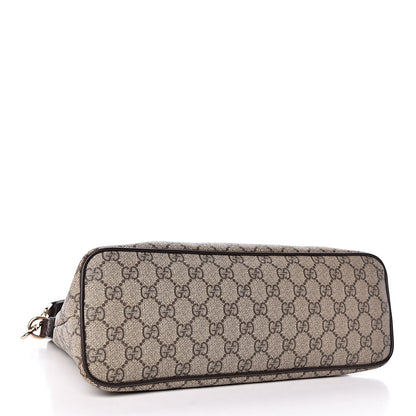 Gucci GG Supreme Monogram Small Zippered Tote Dark Brown 4 of 10