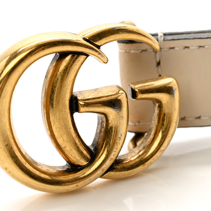 Gucci Calfskin Double G 20mm Belt 75 30 Mystic White 7 of 9