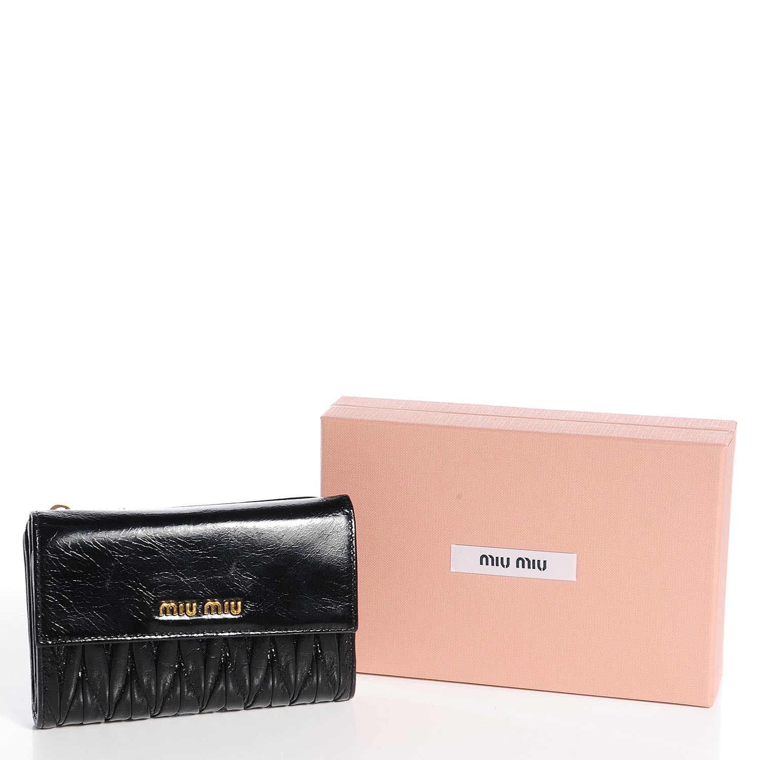 Miu Miu Matelasse Lux Bi-Fold Flap Wallet Nero Black 9 of 9