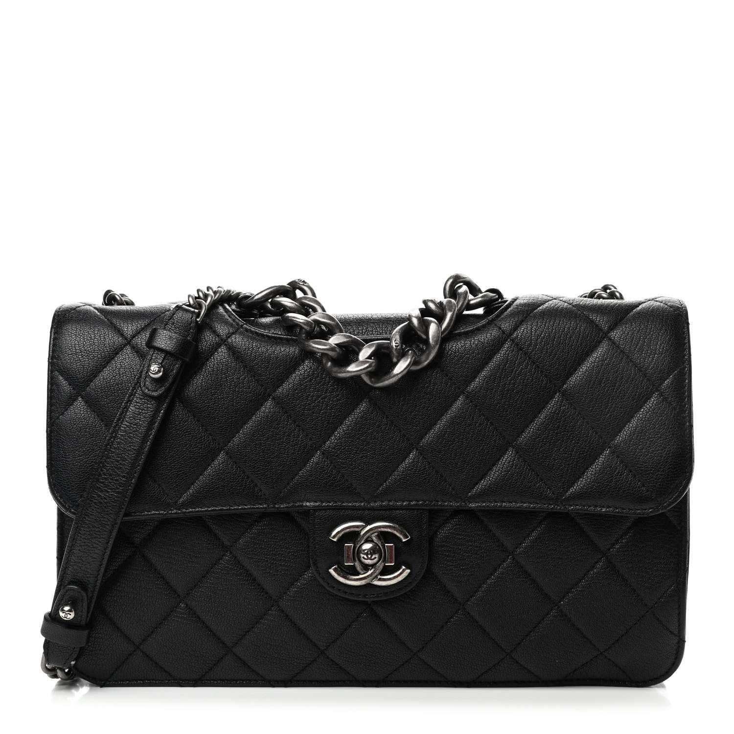 Chanel Goatskin Quilted Large Perfect Edge Flap Black 1 of 4