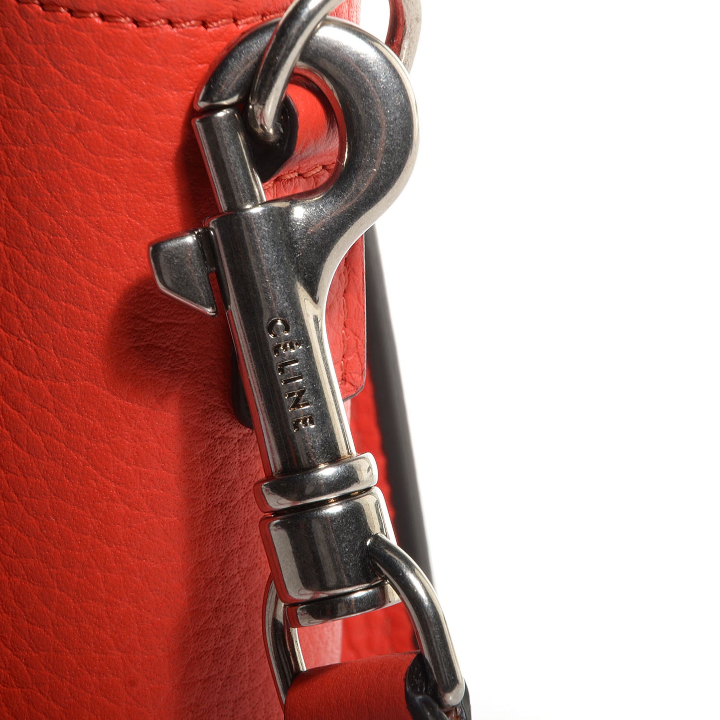 Drummed Calfskin Nano Luggage Vermillion