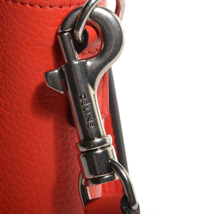 Celine Drummed Calfskin Nano Luggage Vermillion 9 of 9