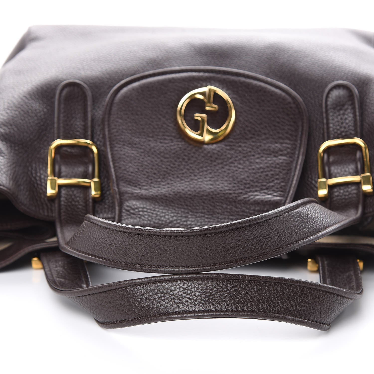 Gucci Pebbled Calfskin Medium 1973 Tote Dark Brown 10 of 13