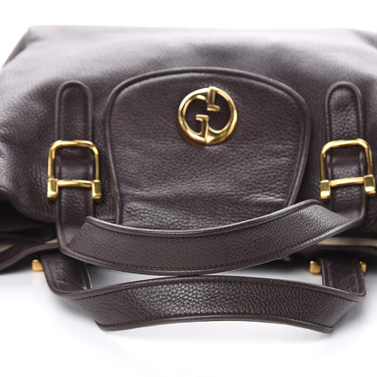Gucci Pebbled Calfskin Medium 1973 Tote Dark Brown 10 of 13