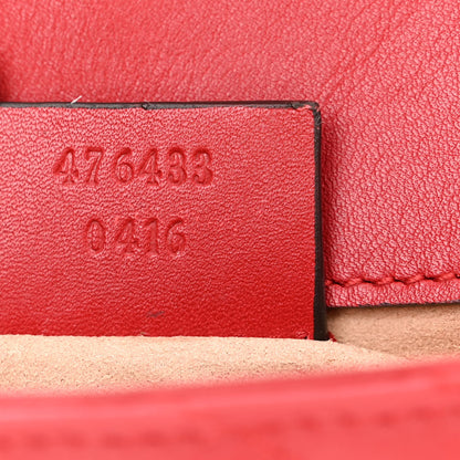 Gucci Calfskin Matelasse Super Mini GG Marmont Shoulder Bag Hibiscus Red 7 of 11