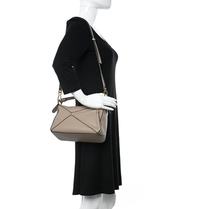 Loewe Grained Calfskin Small Puzzle Bag Sand 2 of 9