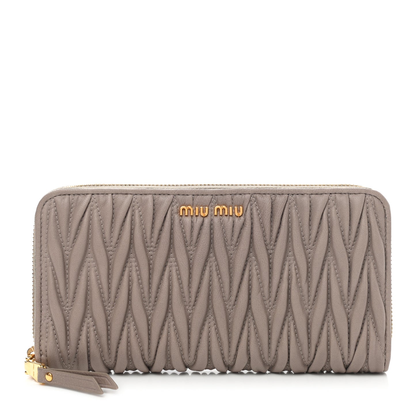 Matelasse Zip Around Wallet Pomice