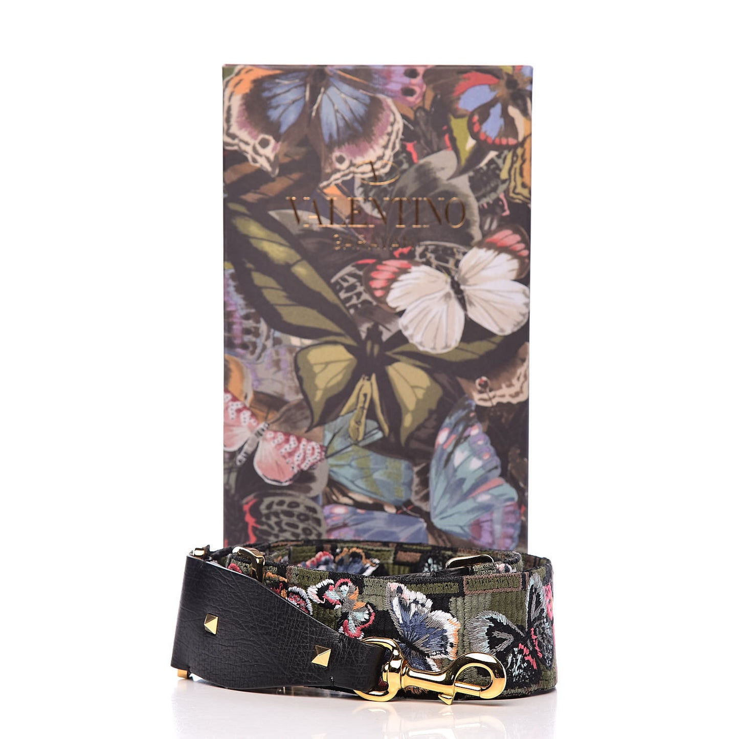 Canvas Camubutterfly Rockstud Guitar Strap Multicolor