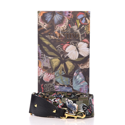 Valentino Garavani Canvas Camubutterfly Rockstud Guitar Strap Multicolor 4 of 4
