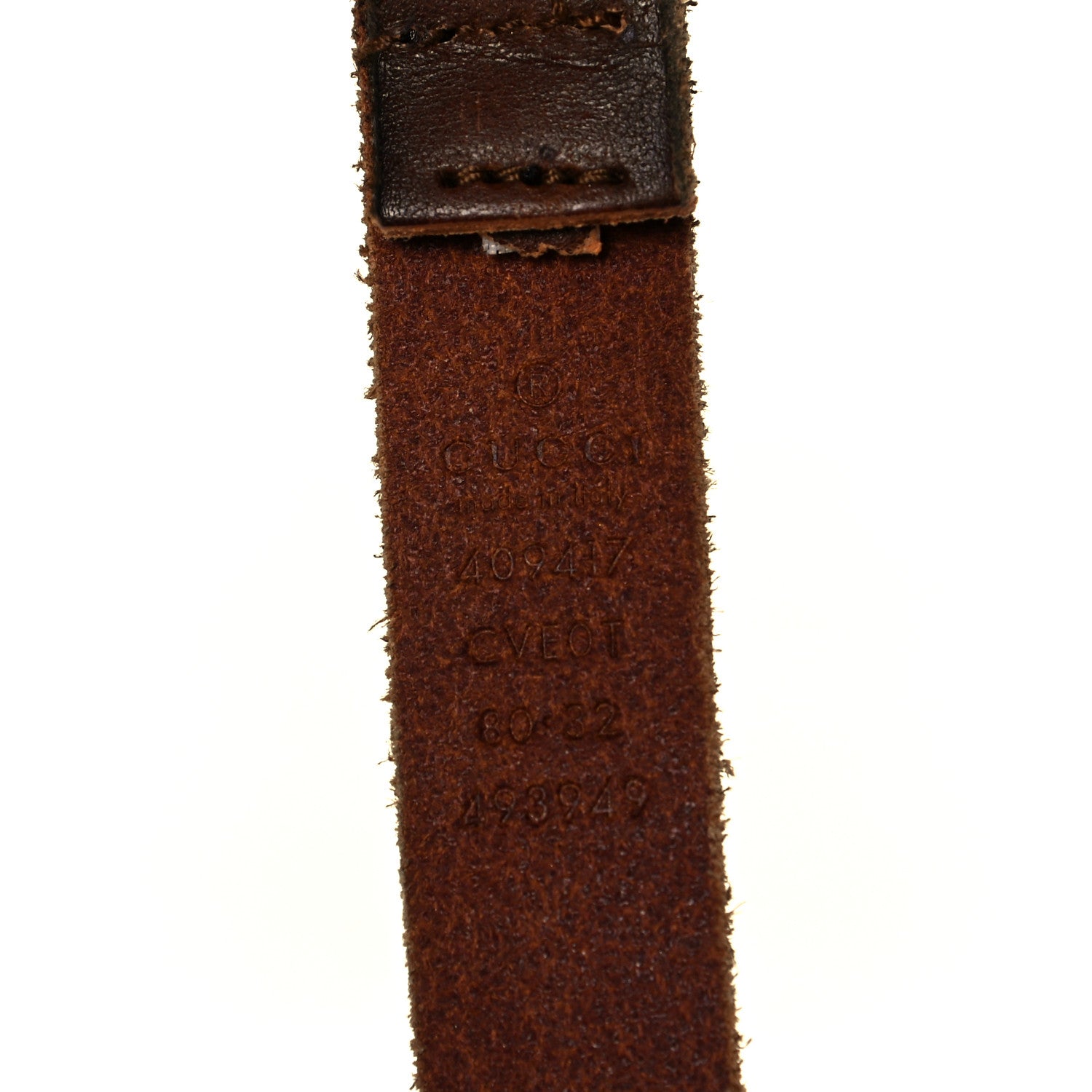 Gucci Faded Calfskin Double G 20mm Belt 80 32 Cuir 6 of 8