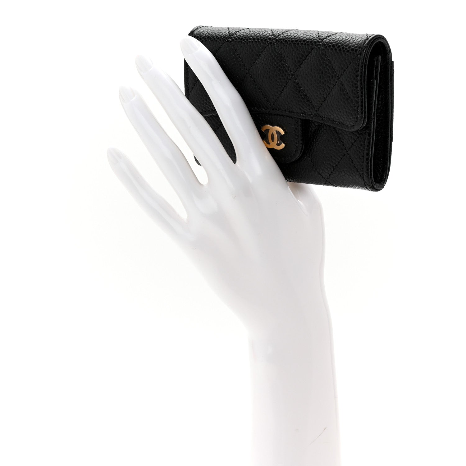 Chanel Caviar Quilted Flap Card Holder Wallet Black 2 of 9