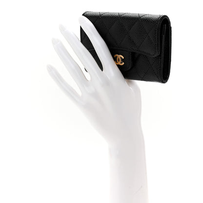 Chanel Caviar Quilted Flap Card Holder Wallet Black 2 of 9