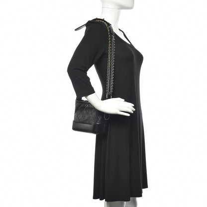Chanel Aged Calfskin Quilted Small Gabrielle Hobo Black 2 of 13